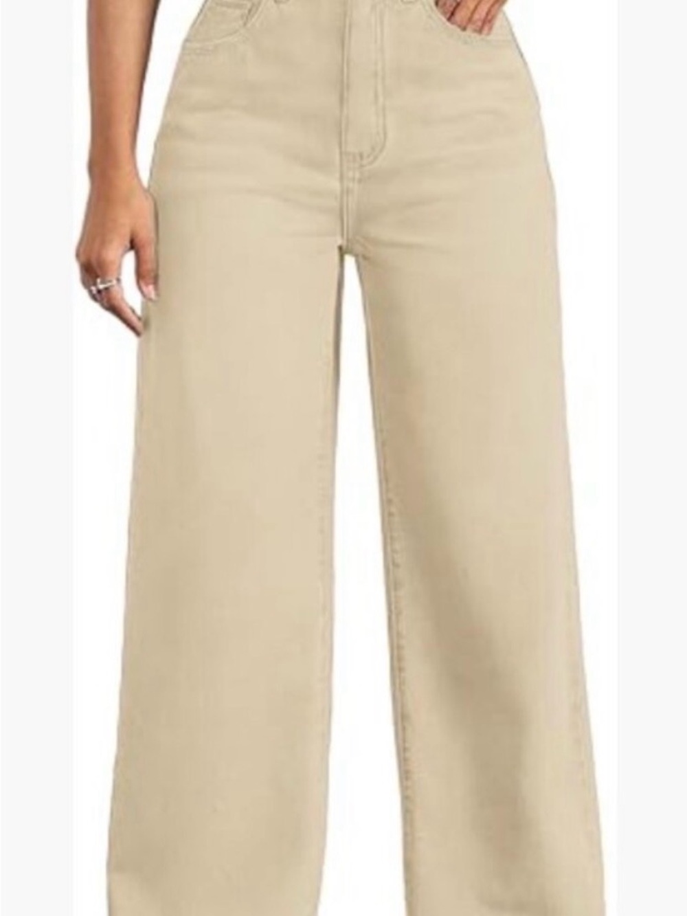 High-Rise Beige Jeans - CDenim - Size 28x31